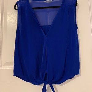 Shear royal blue tank top